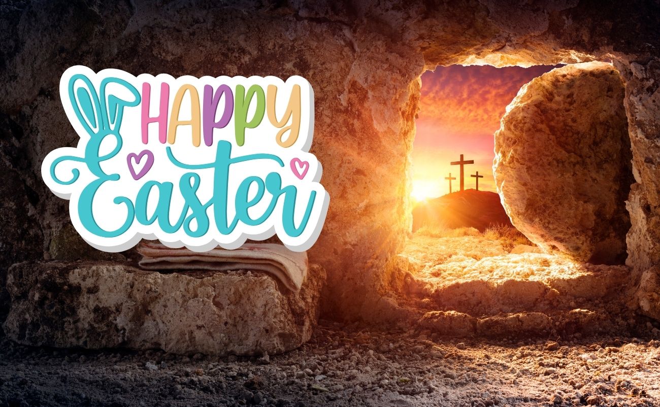 Creative Easter templates with JESUS Tomb