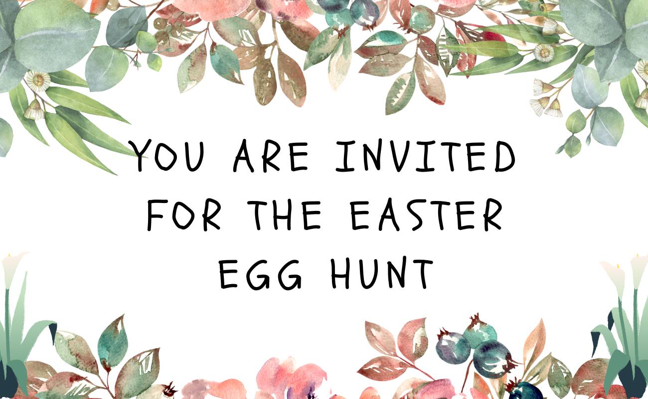 Simple and Minimalist Invitation for Easter Egg Hunt