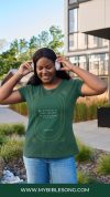 Scripture Psalm 31-24-Be strong and take heart Tshirt Green Digital Design