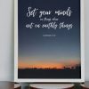 Colossians 3:2 Set your minds on things above dark frame digital print