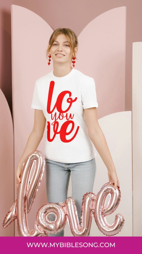 love you digital design tshirt red