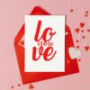 love you digital design valentine card digital print